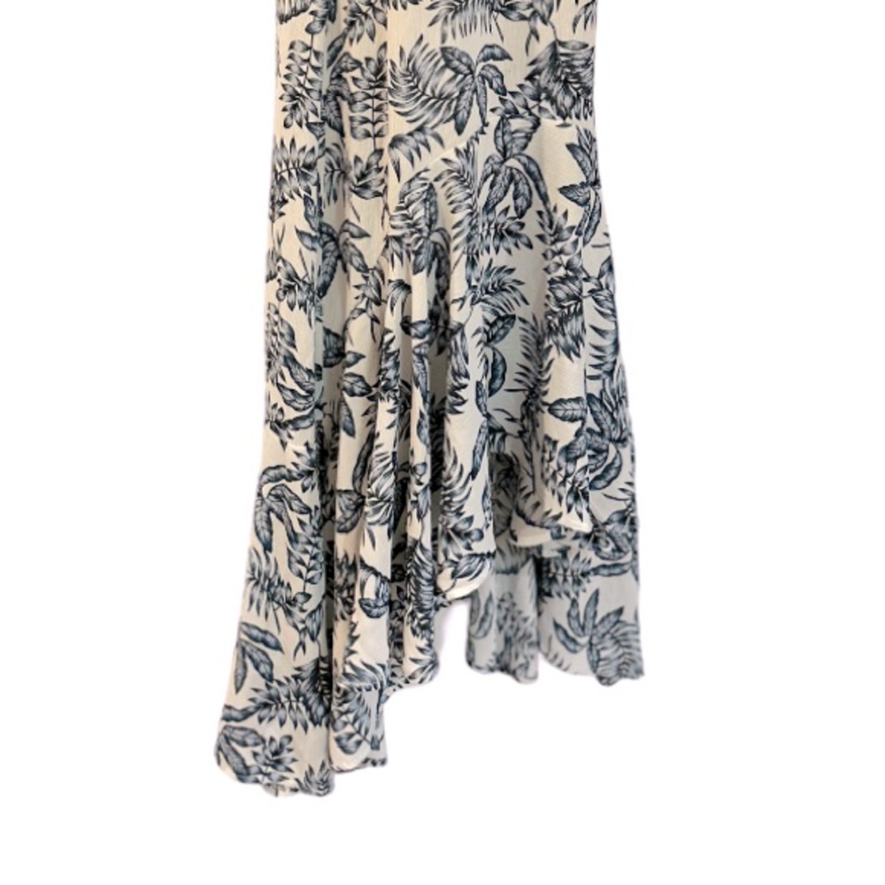Palm Frond Shift Ruffle Hem Leaf Print HYVFE Maxi Vacation Cruise Sun Day Dress - Picture 12 of 16